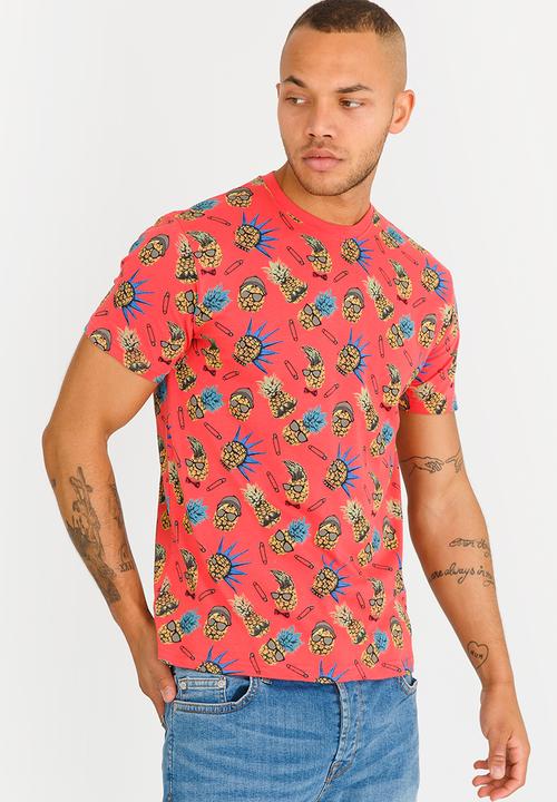 Brave Soul - Sid Pineapple Printed Tee Coral