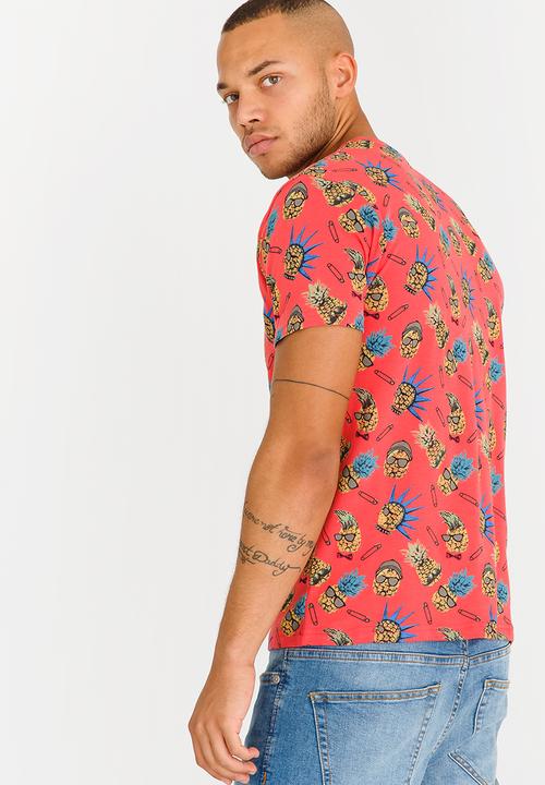 Brave Soul - Sid Pineapple Printed Tee Coral