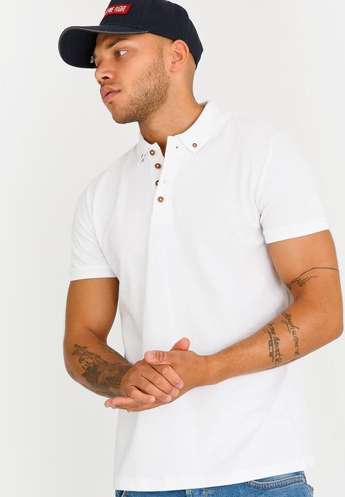 Brave Soul - Link Button Collar Golfer White