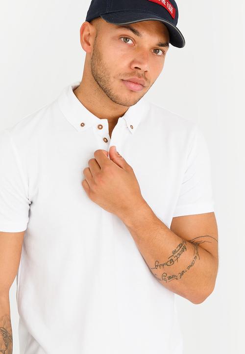 Brave Soul - Link Button Collar Golfer White