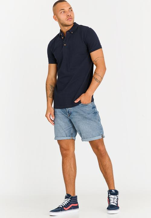 Brave Soul - Link Button Collar Golfer Navy