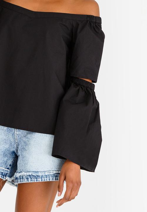 Noisy May - Bronce Cut-out Detail Top Black