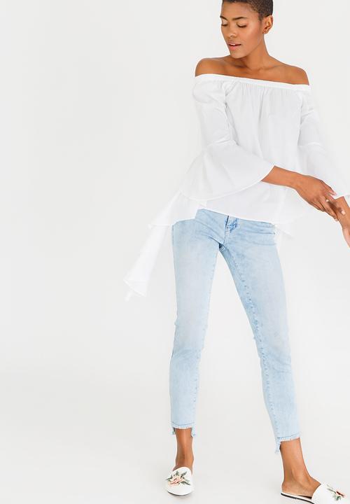 Noisy May - Julianna Off-the-shoulder Blouse White