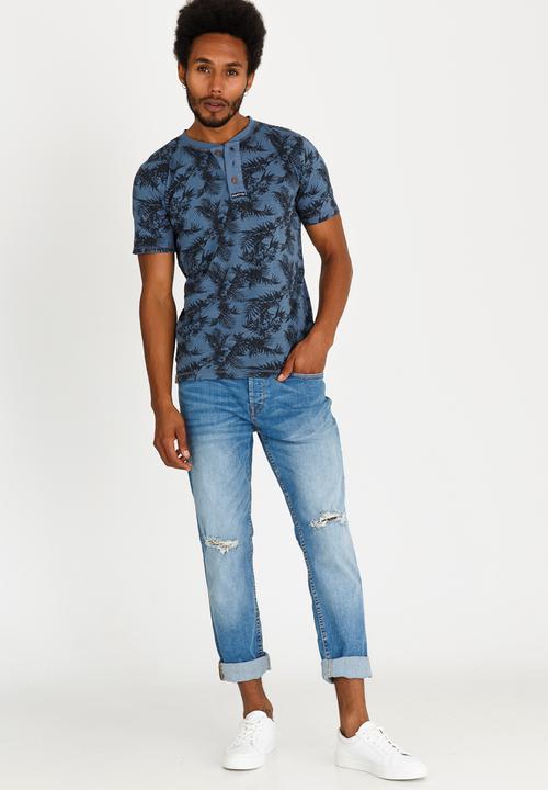 Tokyo Laundry - Otto Crew Neck Tee Mid Blue