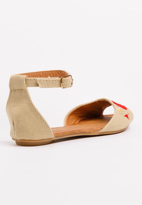 Jumbo - Velour Embroided Sandal Mid Brown