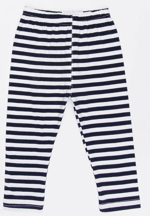 Pop Candy - Stripe Leggings Navy & White