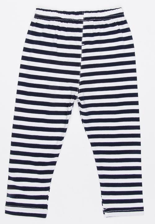 Pop Candy - Stripe Leggings Navy & White
