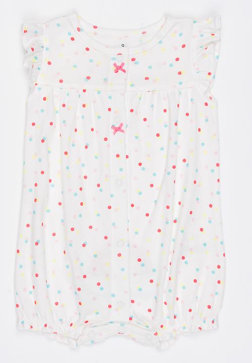 Pop Candy - Printed Rainbow Romper White