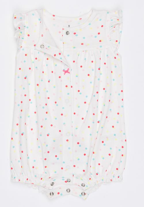 Pop Candy - Printed Rainbow Romper White