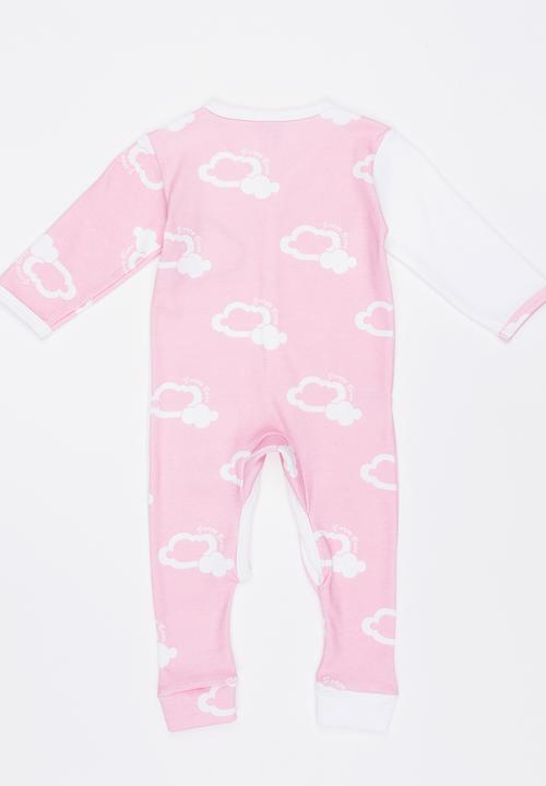 Poogy Bear - Silver Lining Baby Grow Pale Pink