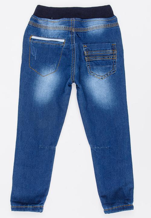 Pop Candy - Denim with Ribbed Waist Blue