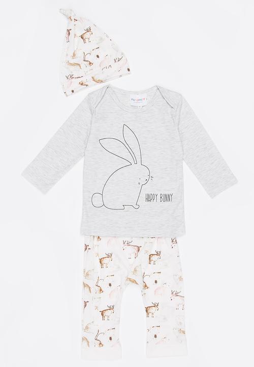 Pop Candy - Bunny 3 Piece Set Grey