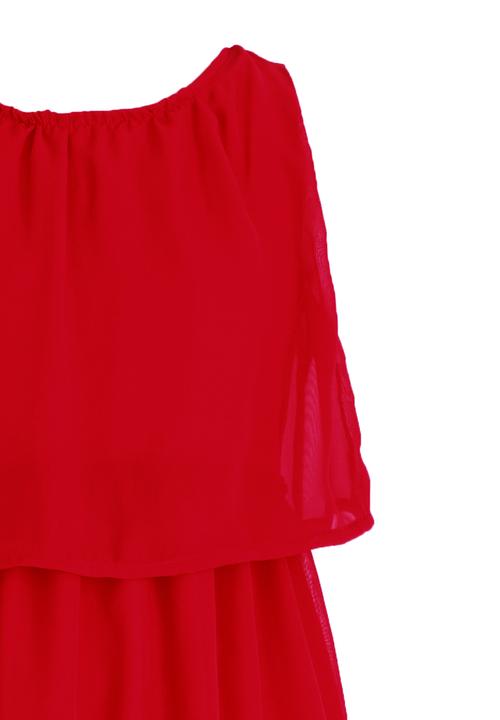 Rebel Republic - Chiffon Hi-Low Dress Red
