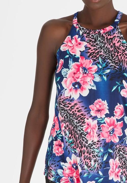 Revenge - Floral Halter  Neck Top Multi-colour
