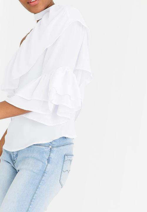 STYLE REPUBLIC - Choker Neckline Blouse White