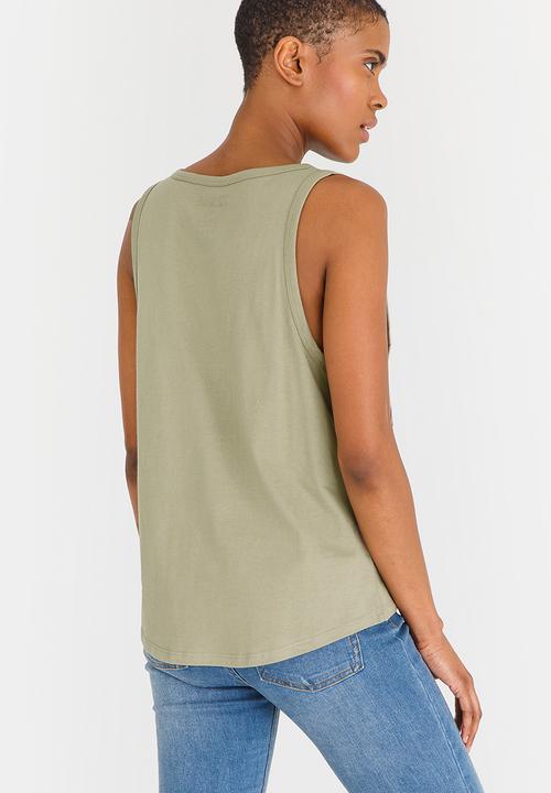 Billabong  - Coast To Coast Racer Back Tank Khaki Green