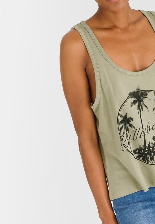 Billabong  - Coast To Coast Racer Back Tank Khaki Green