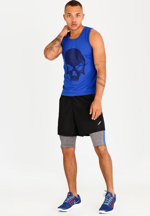 Lithe - Alpha Airtex Printed Vest Blue