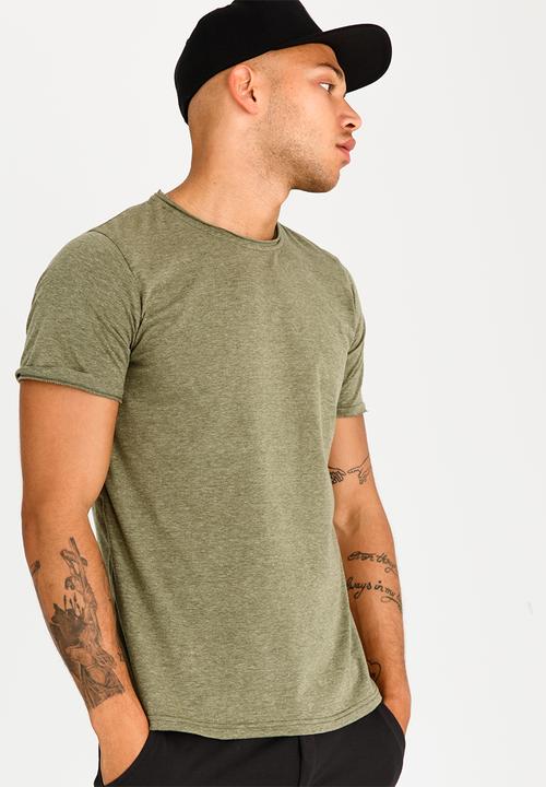 STYLE REPUBLIC - Goat Raw Trim Tee Khaki Green