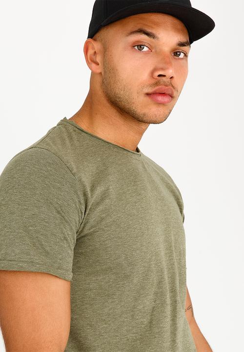 STYLE REPUBLIC - Goat Raw Trim Tee Khaki Green
