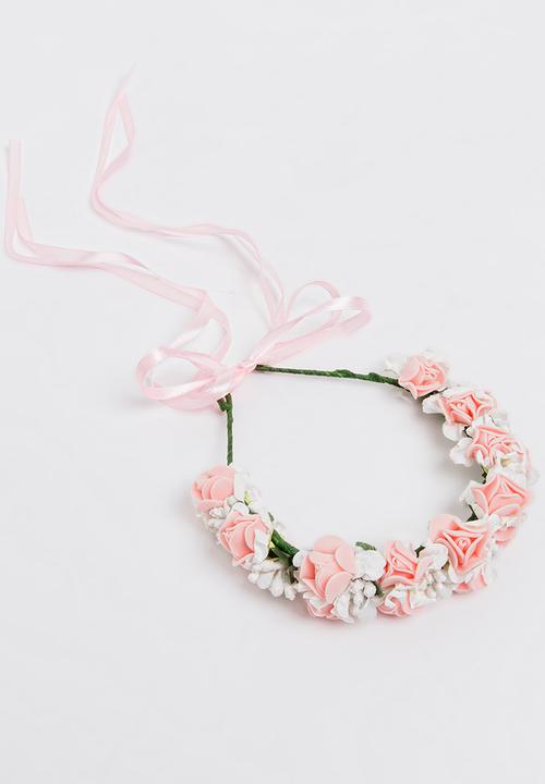 Pop Candy - Flower Garland Headband Pale Pink