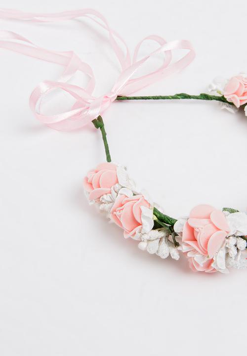 Pop Candy - Flower Garland Headband Pale Pink
