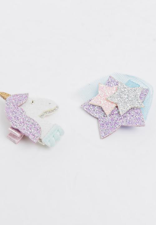 Pop Candy - Unicorn / Star Hair Clip Mid Purple