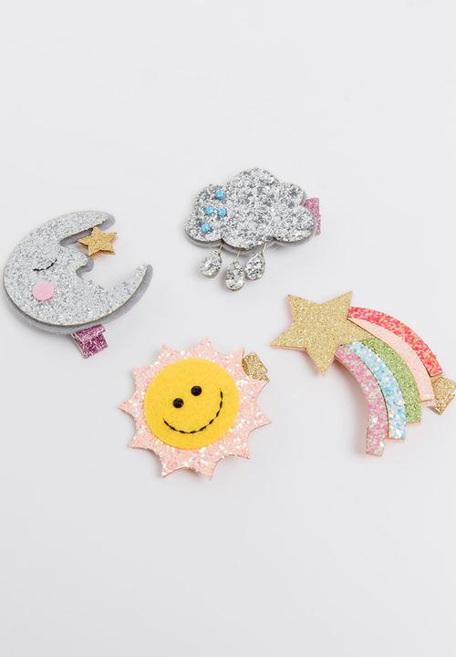 Pop Candy - Moon / Sun / Star / Cloud Hair Clip Multi-colour