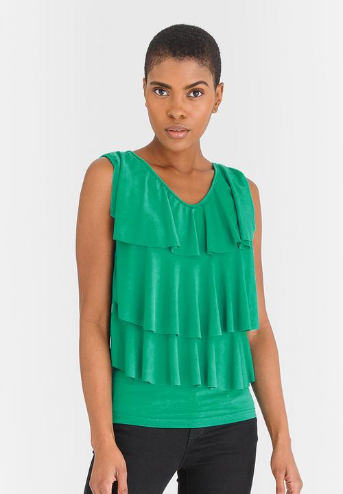 edit - Ruffle Cami Green