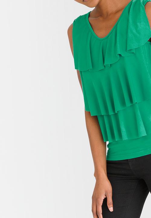 edit - Ruffle Cami Green