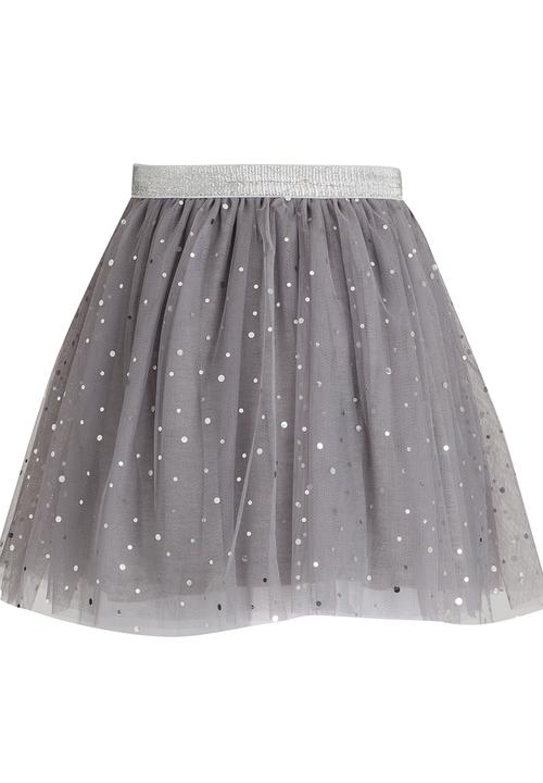 Pop Candy - Mesh Skirt Silver
