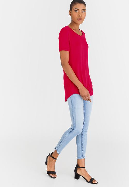 edit - High-Low Tee Red