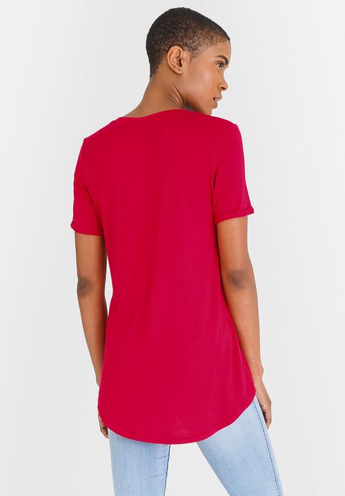 edit - High-Low Tee Red