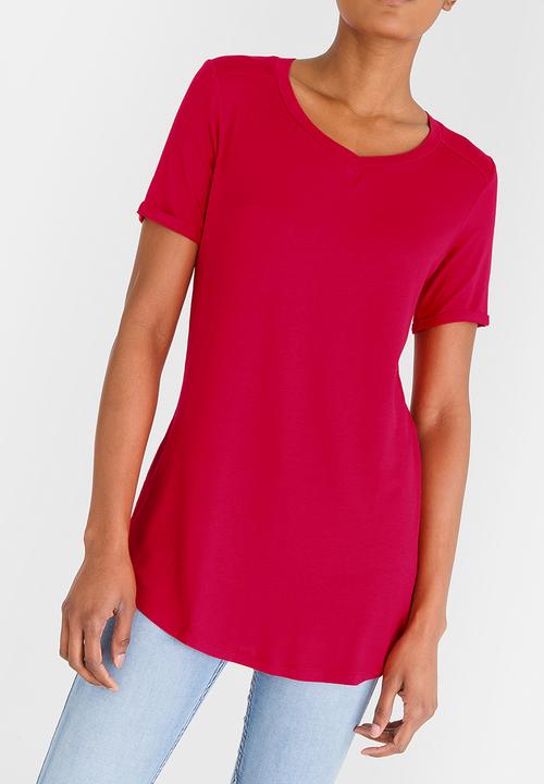 edit - High-Low Tee Red