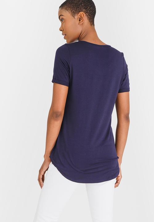 edit - High-Low Tee Navy