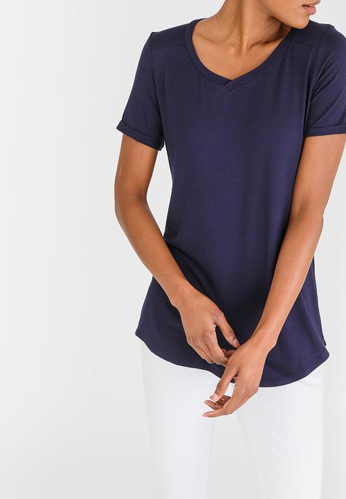 edit - High-Low Tee Navy