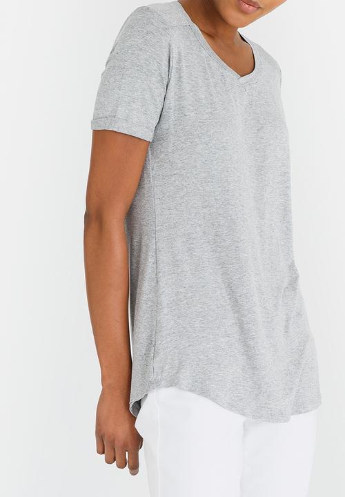 edit - High-Low Tee Grey Melange