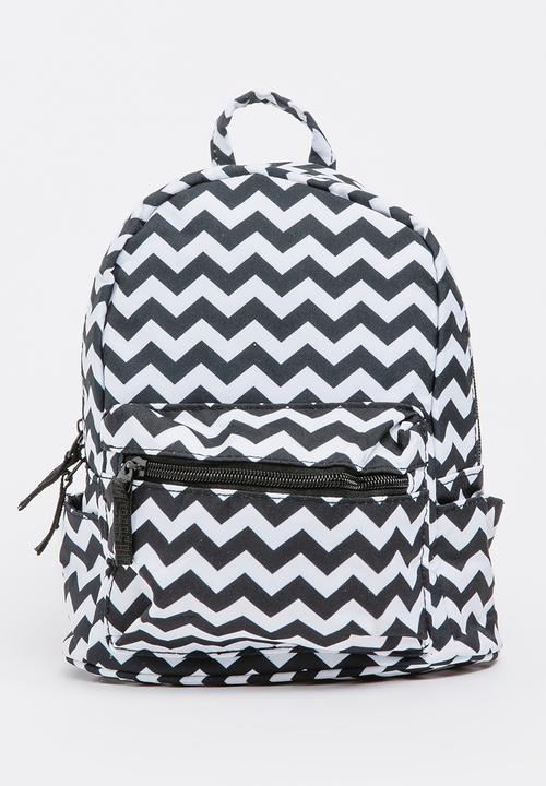 Pop Candy - Zigzag Backpack Black and White