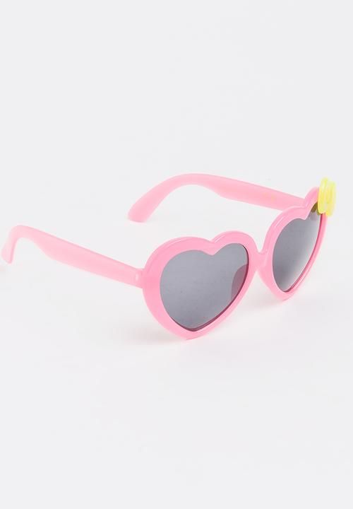 Jewels and Lace - Heart Bow Sunglasses Mid Pink
