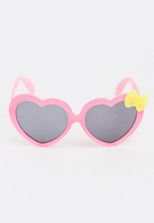 Jewels and Lace - Heart Bow Sunglasses Mid Pink