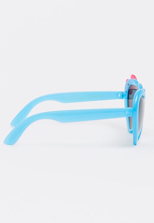 Jewels and Lace - Heart Bow Sunglasses Blue
