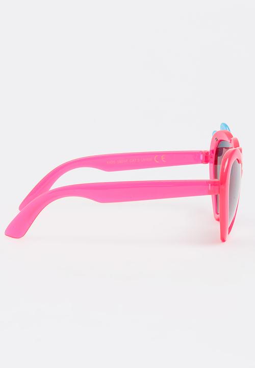 Jewels and Lace - Heart Bow Sunglasses Dark Pink
