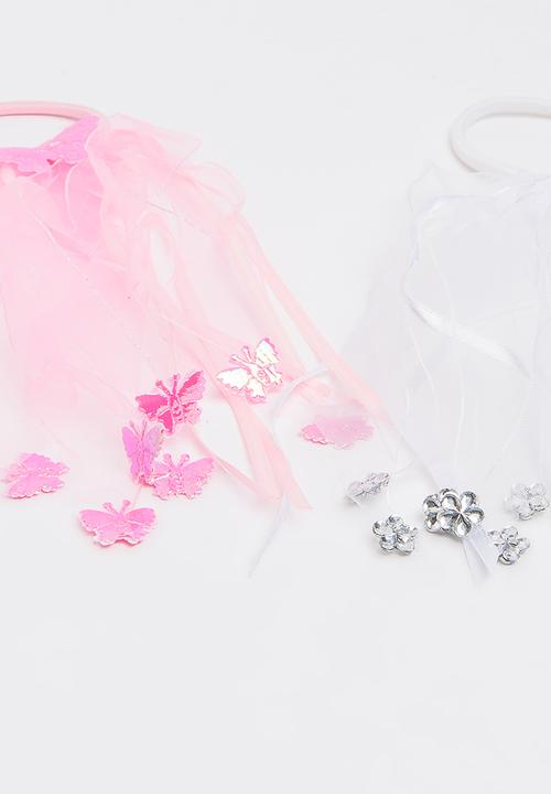 Jewels and Lace - Butterfly Floral Hair Ties Multi-colour