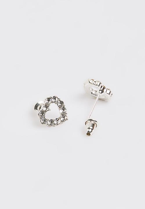 Jewels and Lace - Heart Rose Earrings Multi-colour