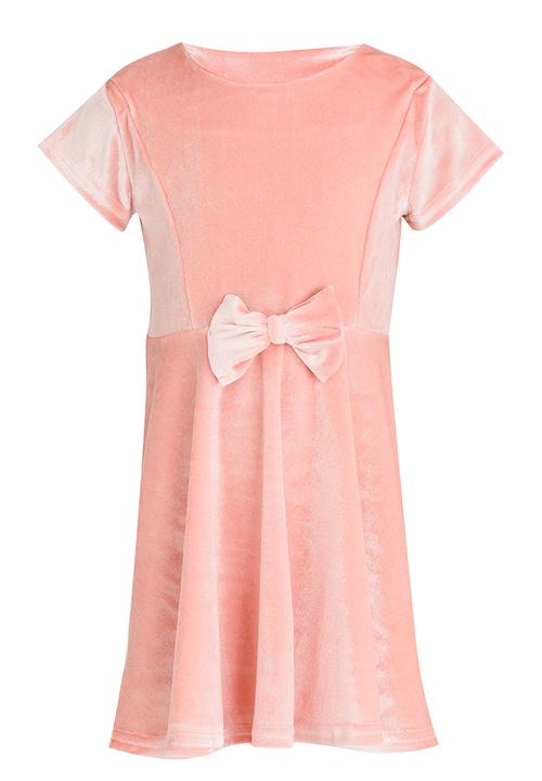 See-Saw - Velour Cap Sleeve Dress Pale Pink