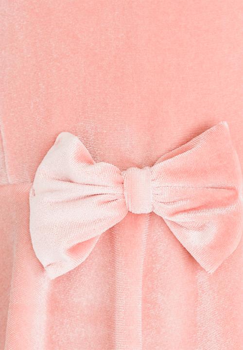See-Saw - Velour Cap Sleeve Dress Pale Pink