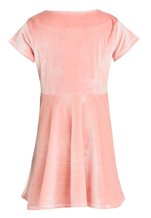 See-Saw - Velour Cap Sleeve Dress Pale Pink