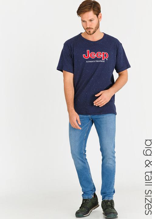 JEEP - Applique Embroidered T Shirt Navy