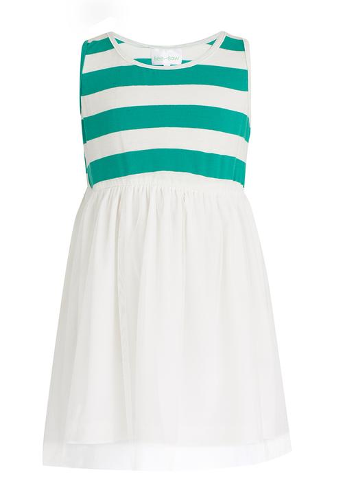 See-Saw - High Waist Dress with Mesh Milk