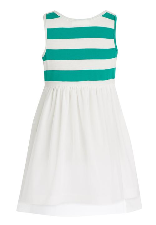 See-Saw - High Waist Dress with Mesh Milk